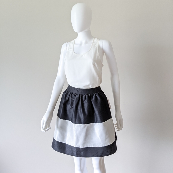 NWT High Waisted Color Block Stripe Skirt - Picture 2 of 6